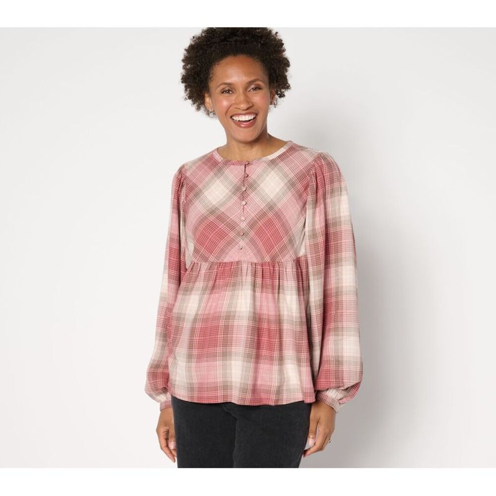 Me by Jennie Garth Women's Top Plus Sz 2X Ynez Drapey Multi-colored